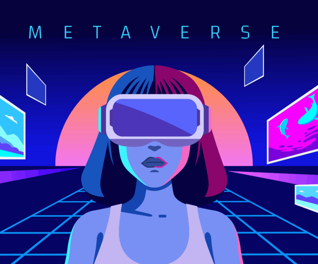 a woman wearing virtual reality goggles